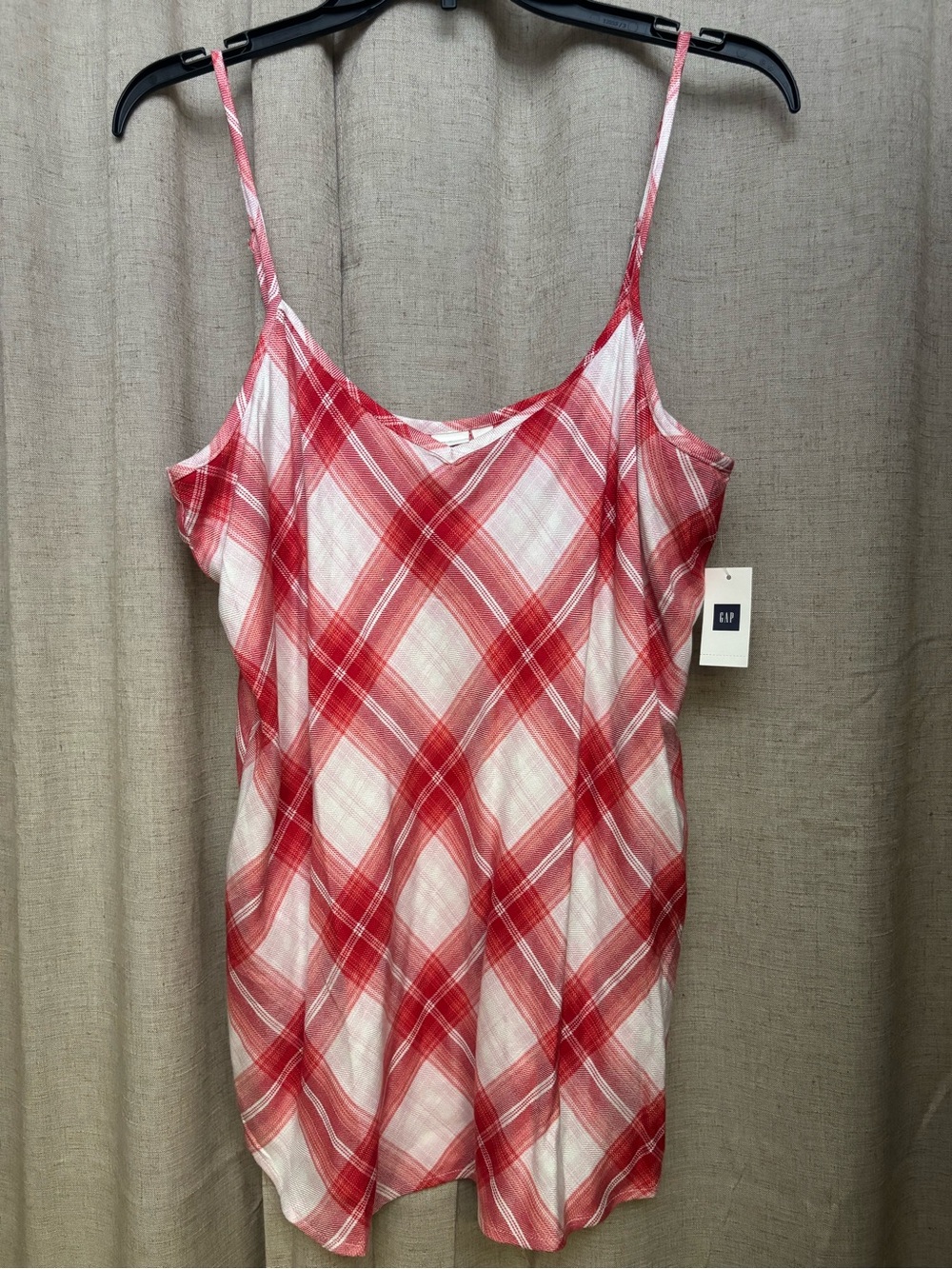 GAP Red and White Plaid Spaghetti Strap Camisole